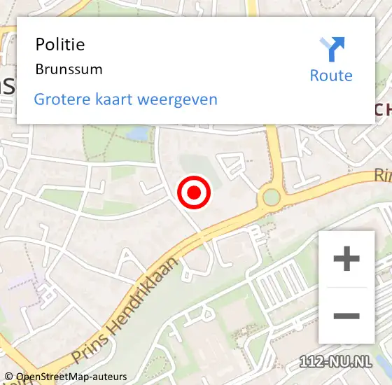 Locatie op kaart van de 112 melding: Politie Brunssum op 28 november 2023 09:51