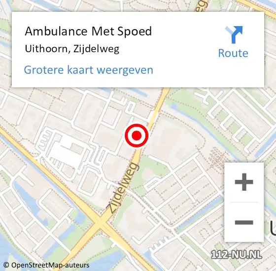 Locatie op kaart van de 112 melding: Ambulance Met Spoed Naar Uithoorn, Zijdelweg op 28 november 2023 10:35