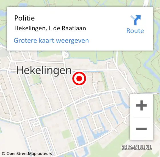 Locatie op kaart van de 112 melding: Politie Hekelingen, L de Raatlaan op 28 november 2023 10:43