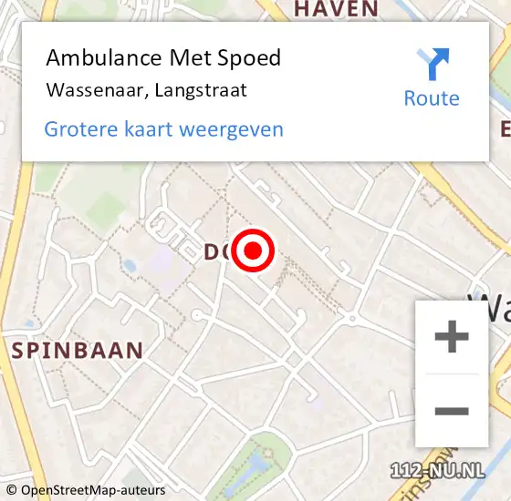 Locatie op kaart van de 112 melding: Ambulance Met Spoed Naar Wassenaar, Langstraat op 28 november 2023 11:33