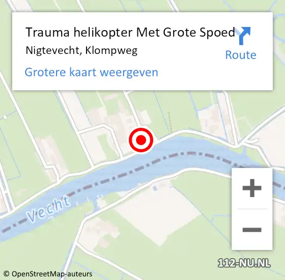 Locatie op kaart van de 112 melding: Trauma helikopter Met Grote Spoed Naar Nigtevecht, Klompweg op 28 november 2023 11:36
