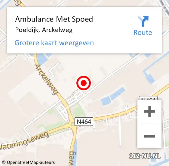 Locatie op kaart van de 112 melding: Ambulance Met Spoed Naar Poeldijk, Arckelweg op 28 november 2023 11:38
