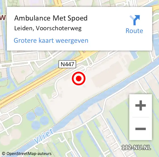 Locatie op kaart van de 112 melding: Ambulance Met Spoed Naar Leiden, Voorschoterweg op 28 november 2023 11:59