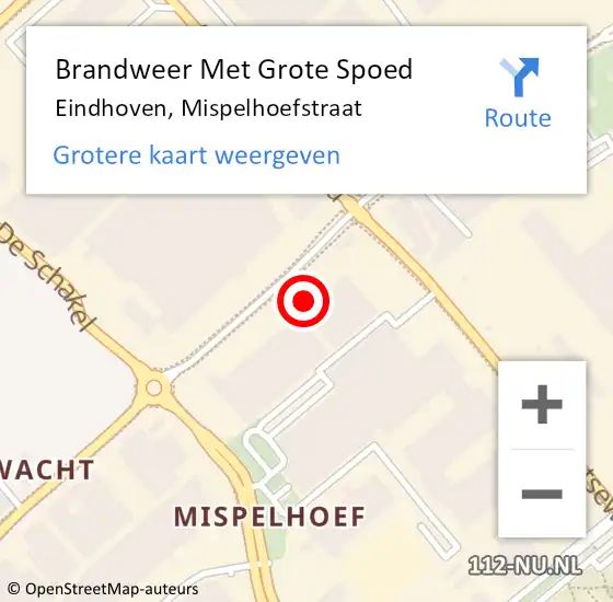 Locatie op kaart van de 112 melding: Brandweer Met Grote Spoed Naar Eindhoven, Mispelhoefstraat op 28 november 2023 12:40