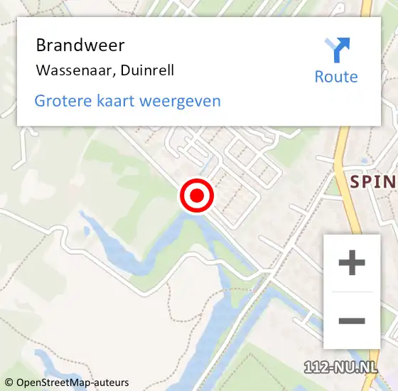 Locatie op kaart van de 112 melding: Brandweer Wassenaar, Duinrell op 28 november 2023 12:54