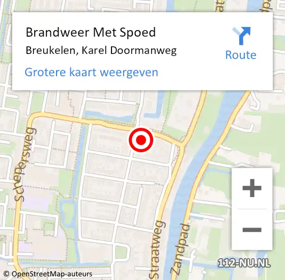 Locatie op kaart van de 112 melding: Brandweer Met Spoed Naar Breukelen, Karel Doormanweg op 28 november 2023 13:00