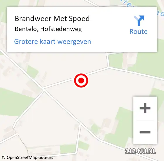 Locatie op kaart van de 112 melding: Brandweer Met Spoed Naar Bentelo, Hofstedenweg op 28 november 2023 13:24