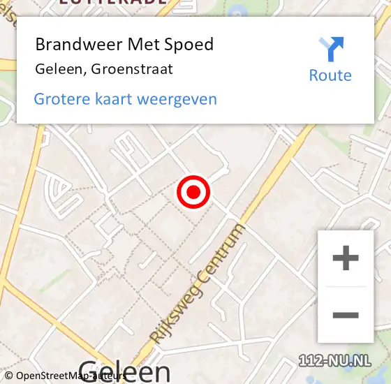 Locatie op kaart van de 112 melding: Brandweer Met Spoed Naar Geleen, Groenstraat op 28 november 2023 13:24