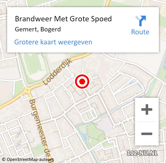 Locatie op kaart van de 112 melding: Brandweer Met Grote Spoed Naar Gemert, Bogerd op 28 november 2023 13:27