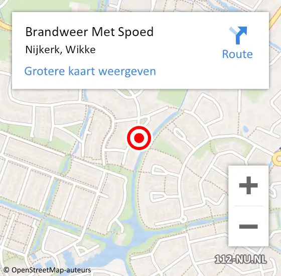 Locatie op kaart van de 112 melding: Brandweer Met Spoed Naar Nijkerk, Wikke op 28 november 2023 13:34