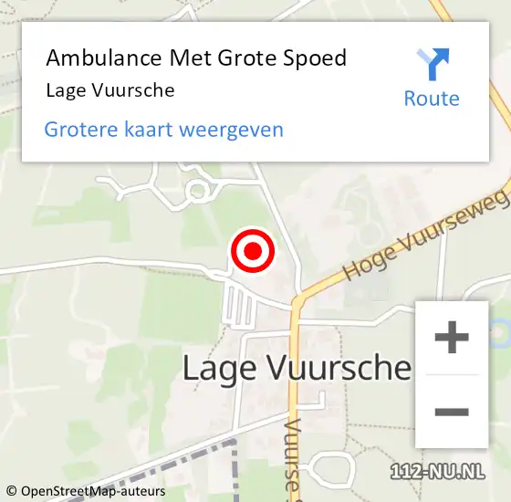 Locatie op kaart van de 112 melding: Ambulance Met Grote Spoed Naar Lage Vuursche op 28 november 2023 14:49