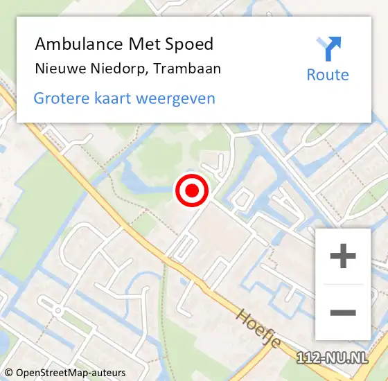 Locatie op kaart van de 112 melding: Ambulance Met Spoed Naar Nieuwe Niedorp, Trambaan op 28 november 2023 15:18