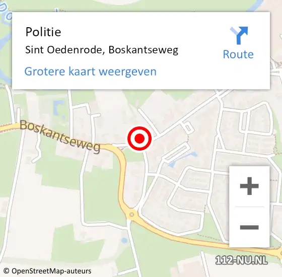 Locatie op kaart van de 112 melding: Politie Sint Oedenrode, Boskantseweg op 28 november 2023 15:52