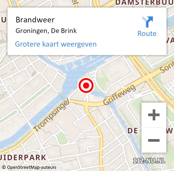 Locatie op kaart van de 112 melding: Brandweer Groningen, De Brink op 28 november 2023 16:09