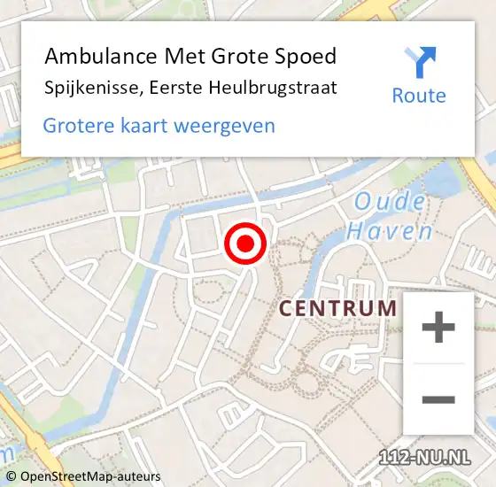 Locatie op kaart van de 112 melding: Ambulance Met Grote Spoed Naar Spijkenisse, Eerste Heulbrugstraat op 28 november 2023 17:01