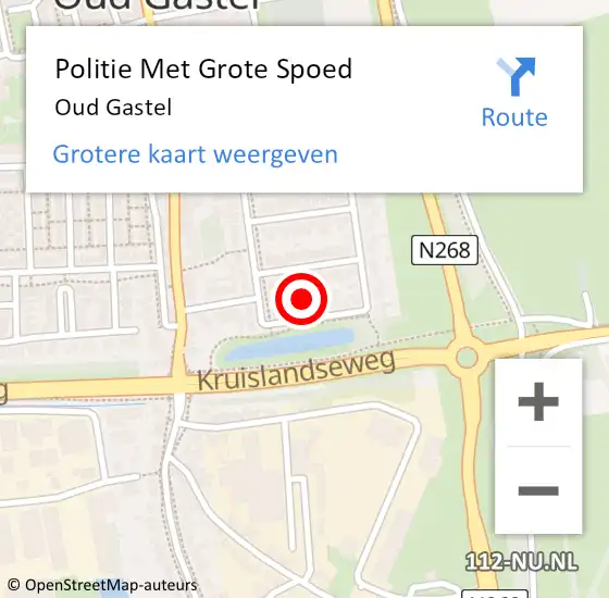 Locatie op kaart van de 112 melding: Politie Met Grote Spoed Naar Oud Gastel op 28 november 2023 17:23