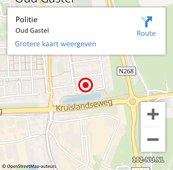 Locatie op kaart van de 112 melding: Politie Oud Gastel op 28 november 2023 17:29