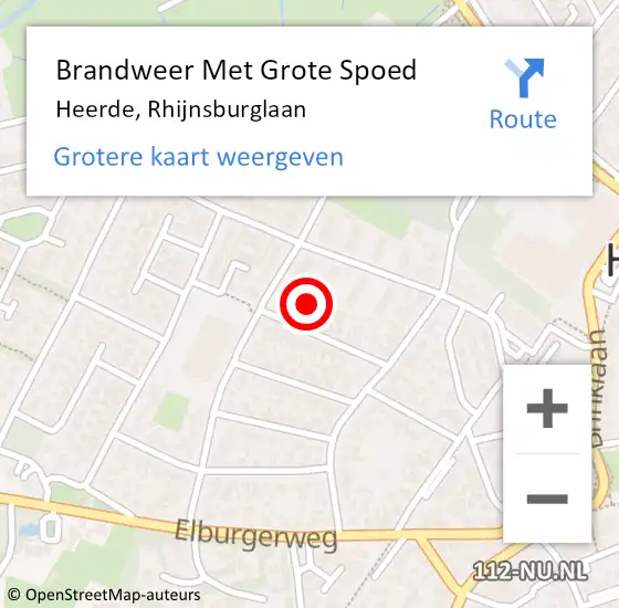 Locatie op kaart van de 112 melding: Brandweer Met Grote Spoed Naar Heerde, Rhijnsburglaan op 28 november 2023 17:29