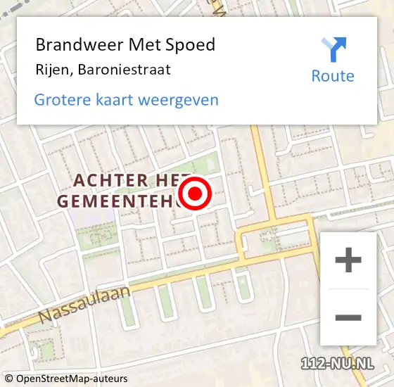 Locatie op kaart van de 112 melding: Brandweer Met Spoed Naar Rijen, Baroniestraat op 16 september 2014 18:08