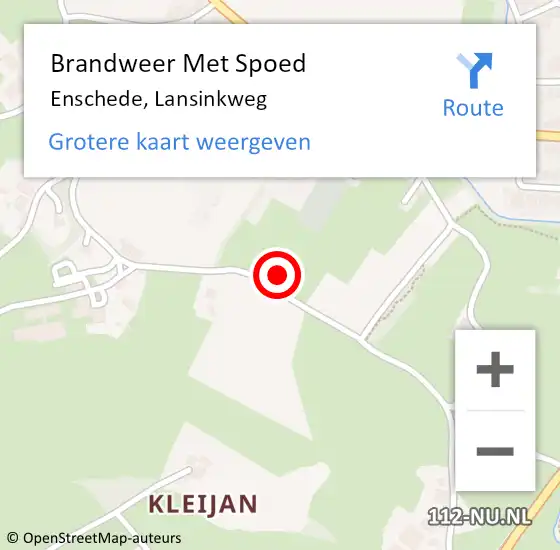 Locatie op kaart van de 112 melding: Brandweer Met Spoed Naar Enschede, Lansinkweg op 28 november 2023 18:16