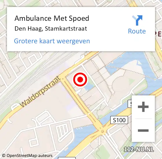 Locatie op kaart van de 112 melding: Ambulance Met Spoed Naar Den Haag, Stamkartstraat op 28 november 2023 18:46