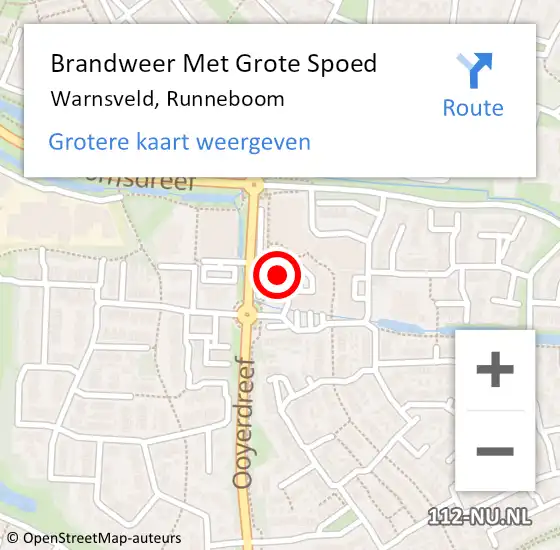 Locatie op kaart van de 112 melding: Brandweer Met Grote Spoed Naar Warnsveld, Runneboom op 28 november 2023 18:49