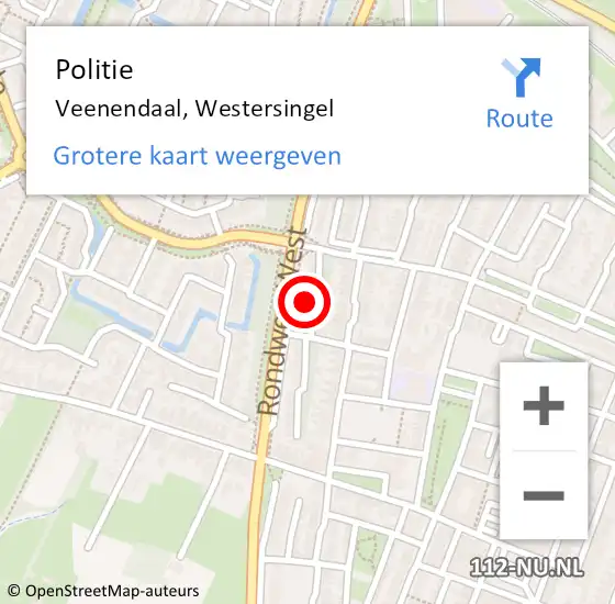 Locatie op kaart van de 112 melding: Politie Veenendaal, Westersingel op 28 november 2023 18:50