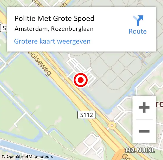 Locatie op kaart van de 112 melding: Politie Met Grote Spoed Naar Amsterdam, Rozenburglaan op 28 november 2023 18:56