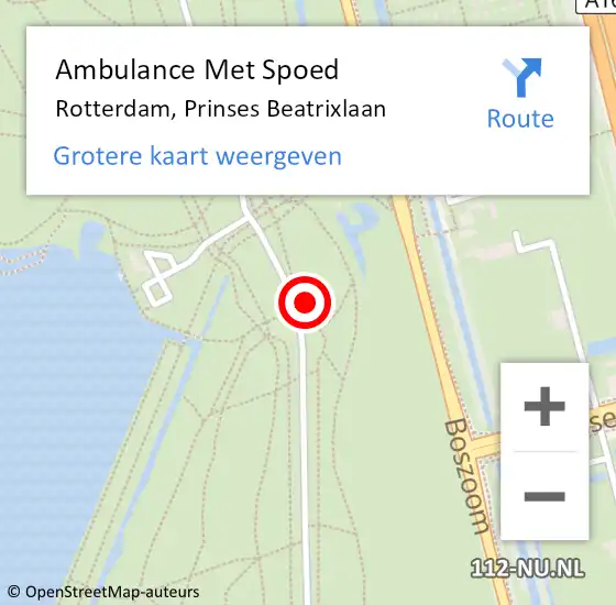 Locatie op kaart van de 112 melding: Ambulance Met Spoed Naar Rotterdam, Prinses Beatrixlaan op 28 november 2023 18:59