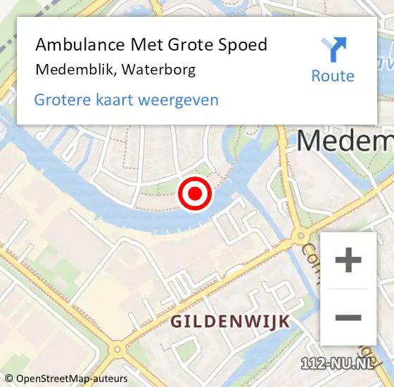 Locatie op kaart van de 112 melding: Ambulance Met Grote Spoed Naar Medemblik, Waterborg op 28 november 2023 19:01
