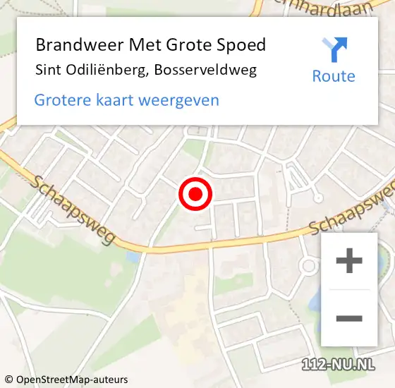Locatie op kaart van de 112 melding: Brandweer Met Grote Spoed Naar Sint Odiliënberg, Bosserveldweg op 28 november 2023 19:11