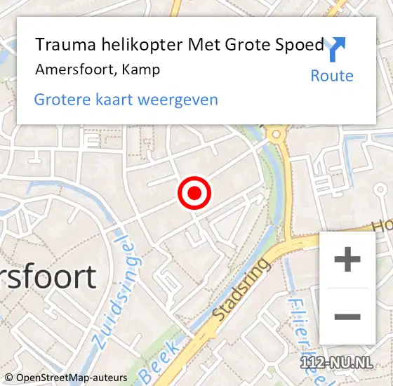 Locatie op kaart van de 112 melding: Trauma helikopter Met Grote Spoed Naar Amersfoort, Kamp op 28 november 2023 19:37