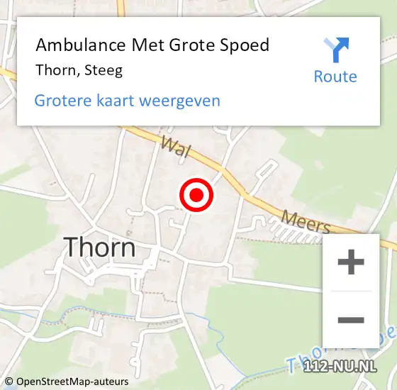 Locatie op kaart van de 112 melding: Ambulance Met Grote Spoed Naar Thorn, Steeg op 28 november 2023 19:38