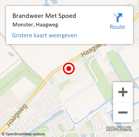 Locatie op kaart van de 112 melding: Brandweer Met Spoed Naar Monster, Haagweg op 28 november 2023 19:58