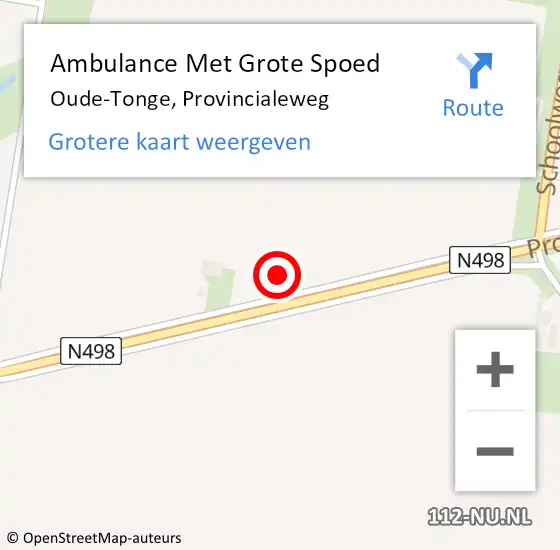 Locatie op kaart van de 112 melding: Ambulance Met Grote Spoed Naar Oude-Tonge, Provincialeweg op 28 november 2023 20:10