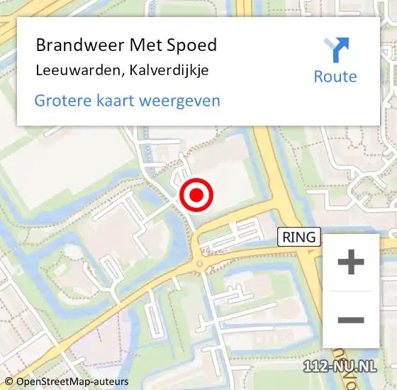 Locatie op kaart van de 112 melding: Brandweer Met Spoed Naar Leeuwarden, Kalverdijkje op 28 november 2023 20:33
