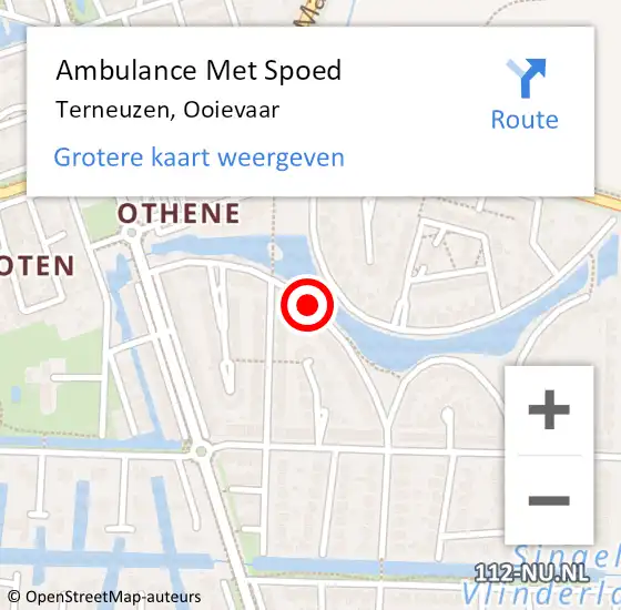 Locatie op kaart van de 112 melding: Ambulance Met Spoed Naar Terneuzen, Ooievaar op 16 september 2014 18:29