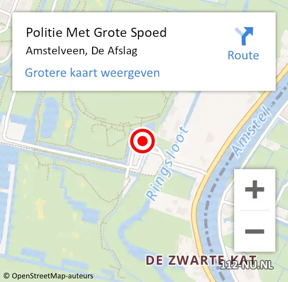 Locatie op kaart van de 112 melding: Politie Met Grote Spoed Naar Amstelveen, De Afslag op 28 november 2023 20:57