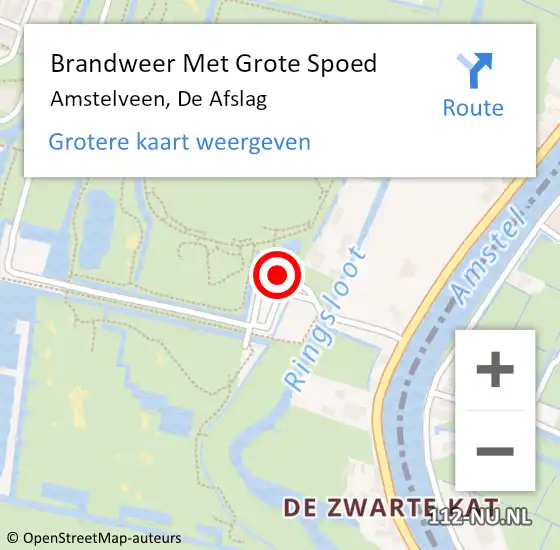 Locatie op kaart van de 112 melding: Brandweer Met Grote Spoed Naar Amstelveen, De Afslag op 28 november 2023 20:58