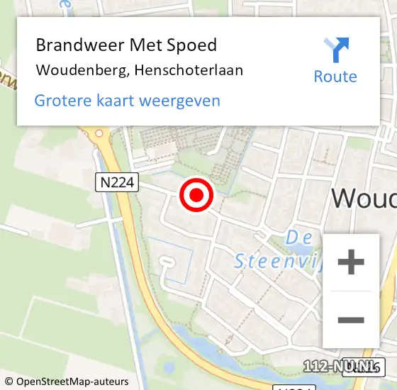Locatie op kaart van de 112 melding: Brandweer Met Spoed Naar Woudenberg, Henschoterlaan op 28 november 2023 22:15