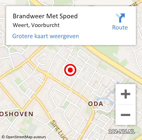Locatie op kaart van de 112 melding: Brandweer Met Spoed Naar Weert, Voorburcht op 29 november 2023 00:23