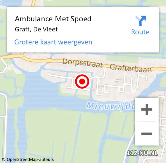 Locatie op kaart van de 112 melding: Ambulance Met Spoed Naar Graft, De Vleet op 29 november 2023 02:40