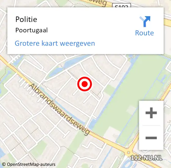Locatie op kaart van de 112 melding: Politie Poortugaal op 29 november 2023 06:26