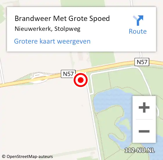 Locatie op kaart van de 112 melding: Brandweer Met Grote Spoed Naar Nieuwerkerk, Stolpweg op 29 november 2023 07:01