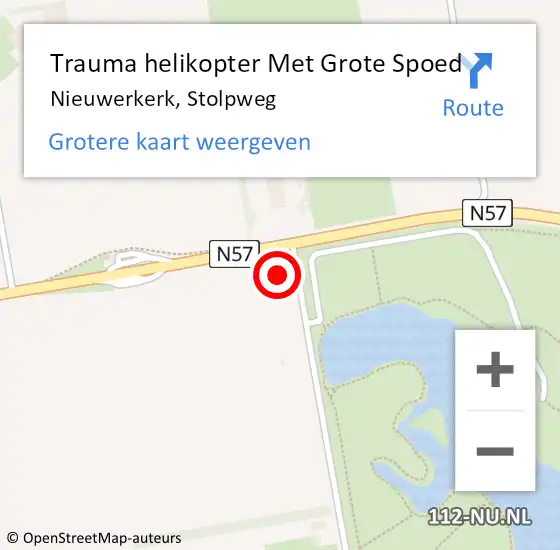 Locatie op kaart van de 112 melding: Trauma helikopter Met Grote Spoed Naar Nieuwerkerk, Stolpweg op 29 november 2023 07:02