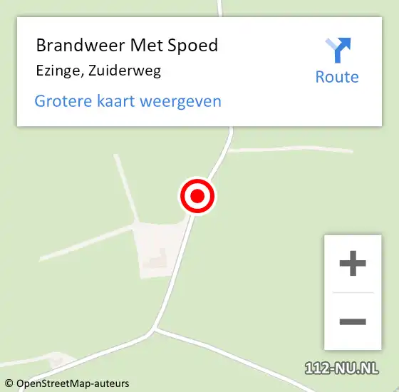 Locatie op kaart van de 112 melding: Brandweer Met Spoed Naar Ezinge, Zuiderweg op 16 september 2014 19:05