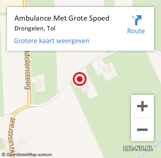 Locatie op kaart van de 112 melding: Ambulance Met Grote Spoed Naar Drongelen, Tol op 16 september 2014 19:07