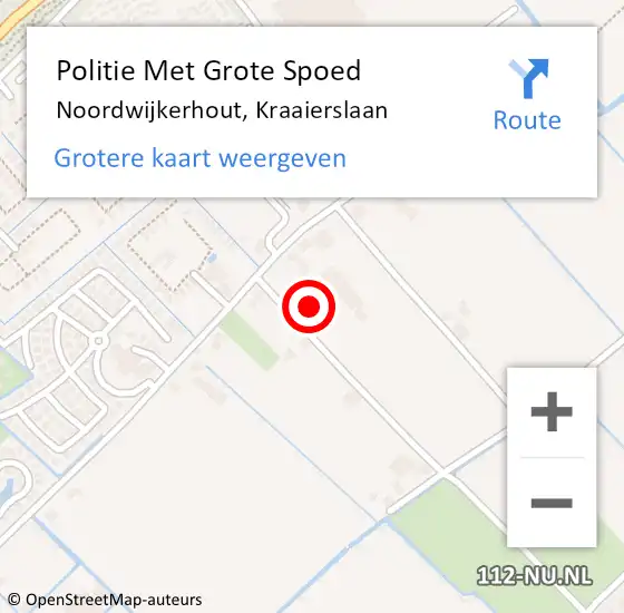 Locatie op kaart van de 112 melding: Politie Met Grote Spoed Naar Noordwijkerhout, Kraaierslaan op 29 november 2023 08:01