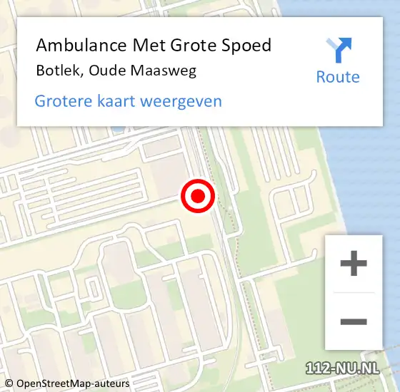 Locatie op kaart van de 112 melding: Ambulance Met Grote Spoed Naar Botlek, Oude Maasweg op 16 september 2014 19:13