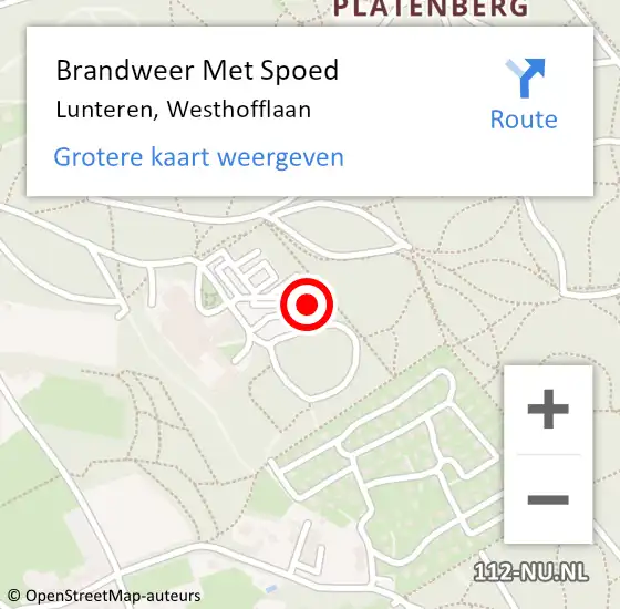 Locatie op kaart van de 112 melding: Brandweer Met Spoed Naar Lunteren, Westhofflaan op 29 november 2023 10:13
